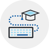 graduate hat and keyboard icon