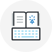 book and keyboard icon