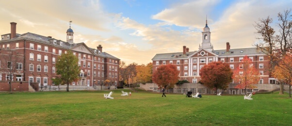 Sunset and school buildings image
