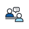 Illustration of 2 people talking