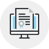 Illustration of a screen with a certificate inside