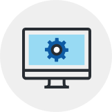 Illustration of a computer screen with a nut inside